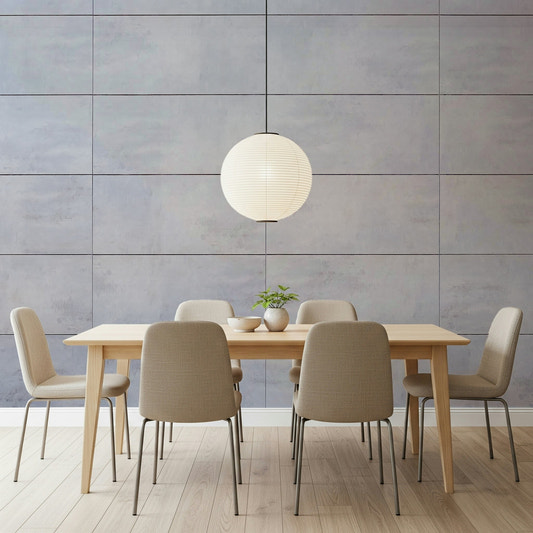 Cool Grey Grid Wall Mural close-up, minimalist geometric pattern wallpaper detail.