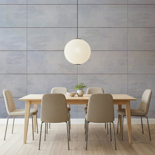 Cool Grey Grid Wall Mural close-up, minimalist geometric pattern wallpaper detail.