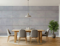 Detail of the sharp, precise lines in the cool-toned Grid Wall Mural design.
