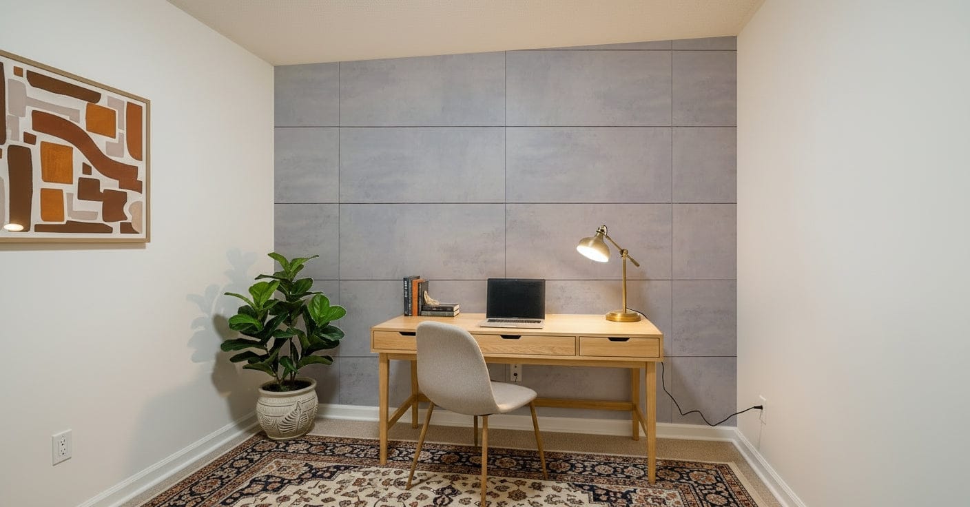 Close view of the shaded texture within the squares of the Cool Grey Grid design.