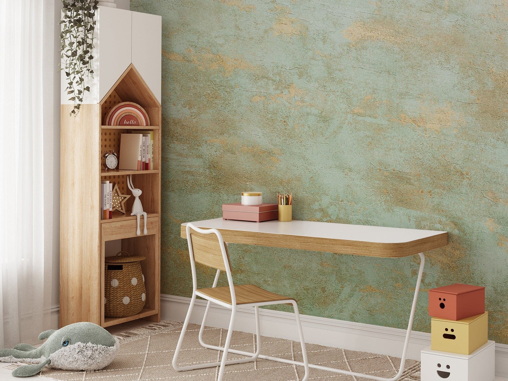 Copper Patina Finish Wall Mural
