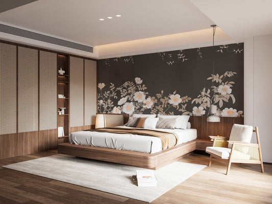 Copper Petal Noir Wall Mural C188
