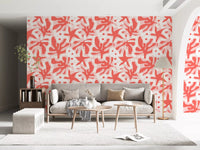 Hallway design using Coral Bloom Overlay wallpaper coral abstract pattern