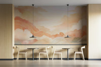 Dreamy Coral Cloud Mural for Bedroom Walls

