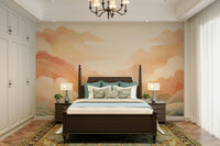 Serene Coral Cloud Art Mural for Relaxing Spaces

