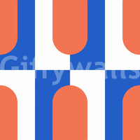 Fresh geometric coral blue wallpaper for interiors
