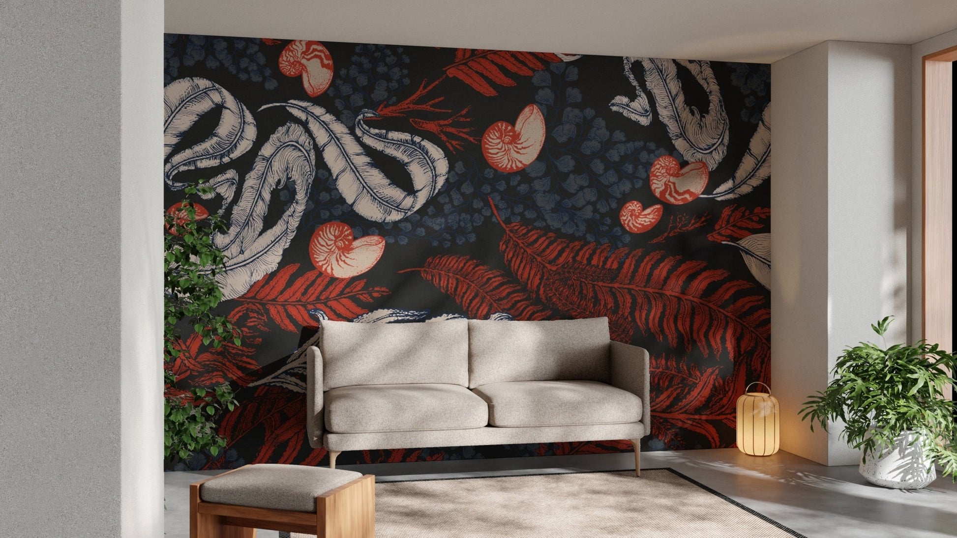 Stunning Coral Cove Nautilus mural for coastal-inspired decor.
 B651