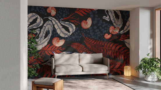 Stunning Coral Cove Nautilus mural for coastal-inspired decor.
 B651