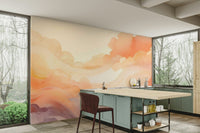 Elegant coral swirls wall mural for modern spaces

