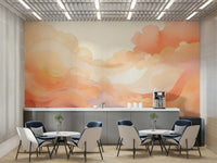 Bright and stylish Coral Dream Swirls wall mural

