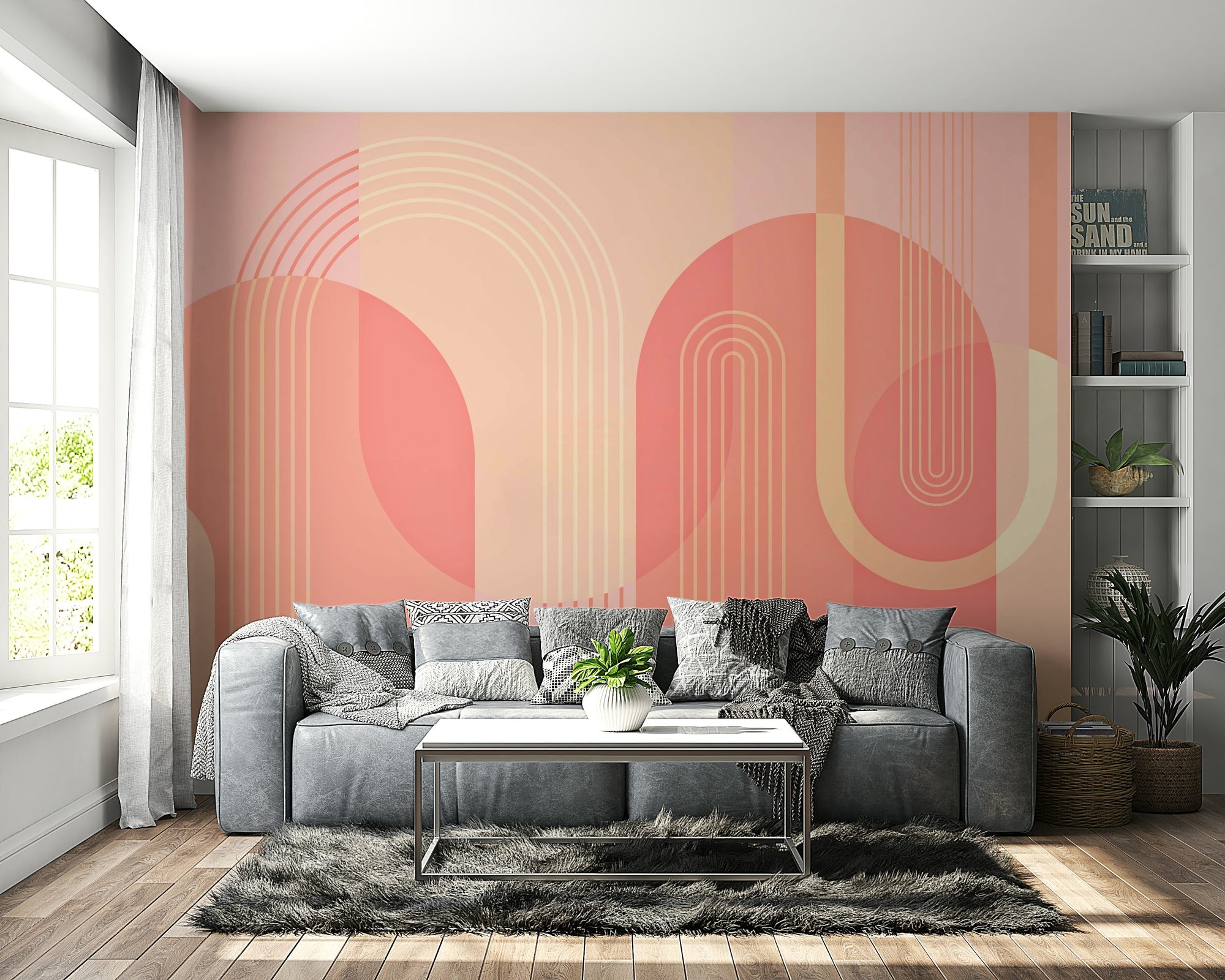 A wall mural of a geometric pattern. GD3596

