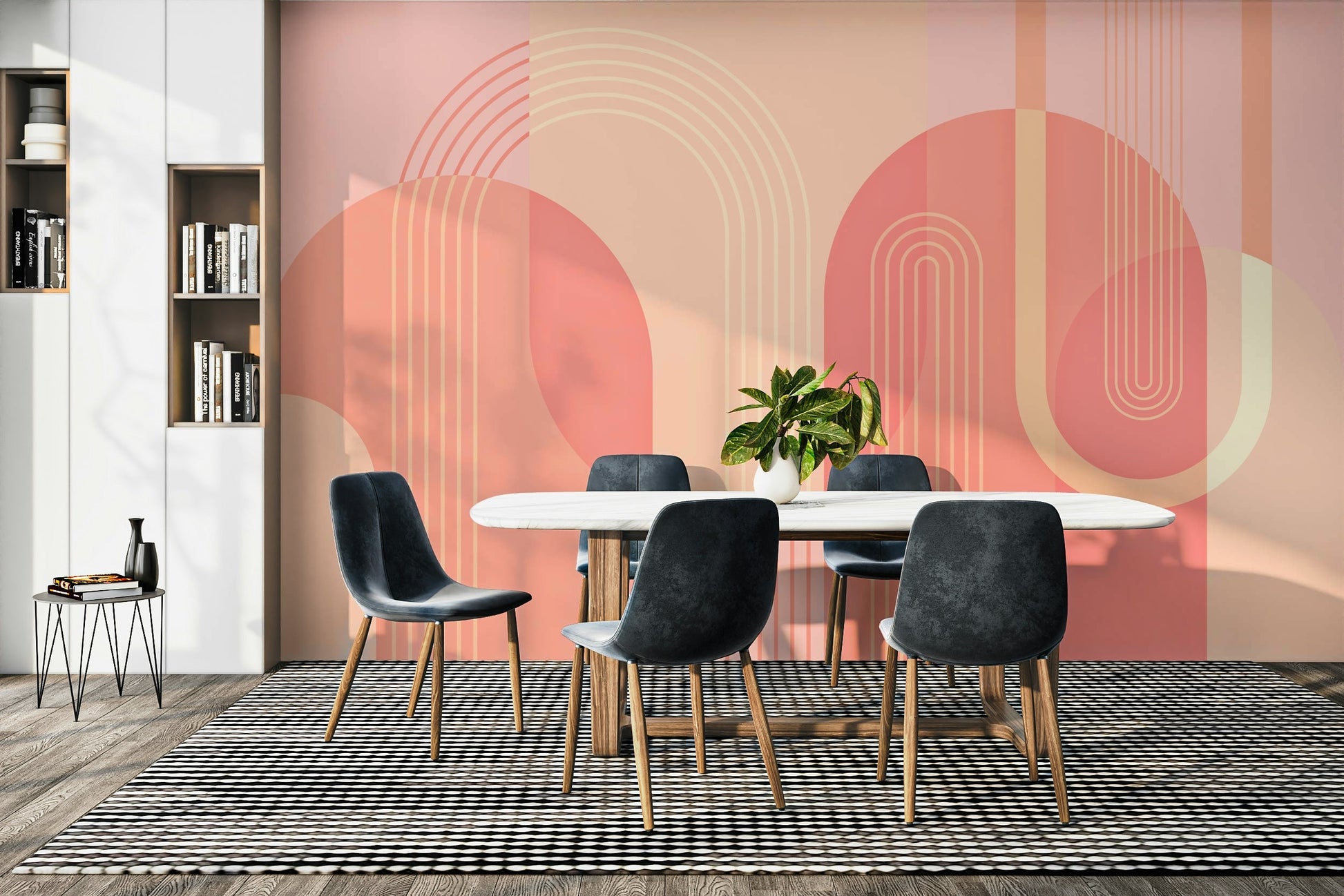 The shapes are the central focus of the image.

