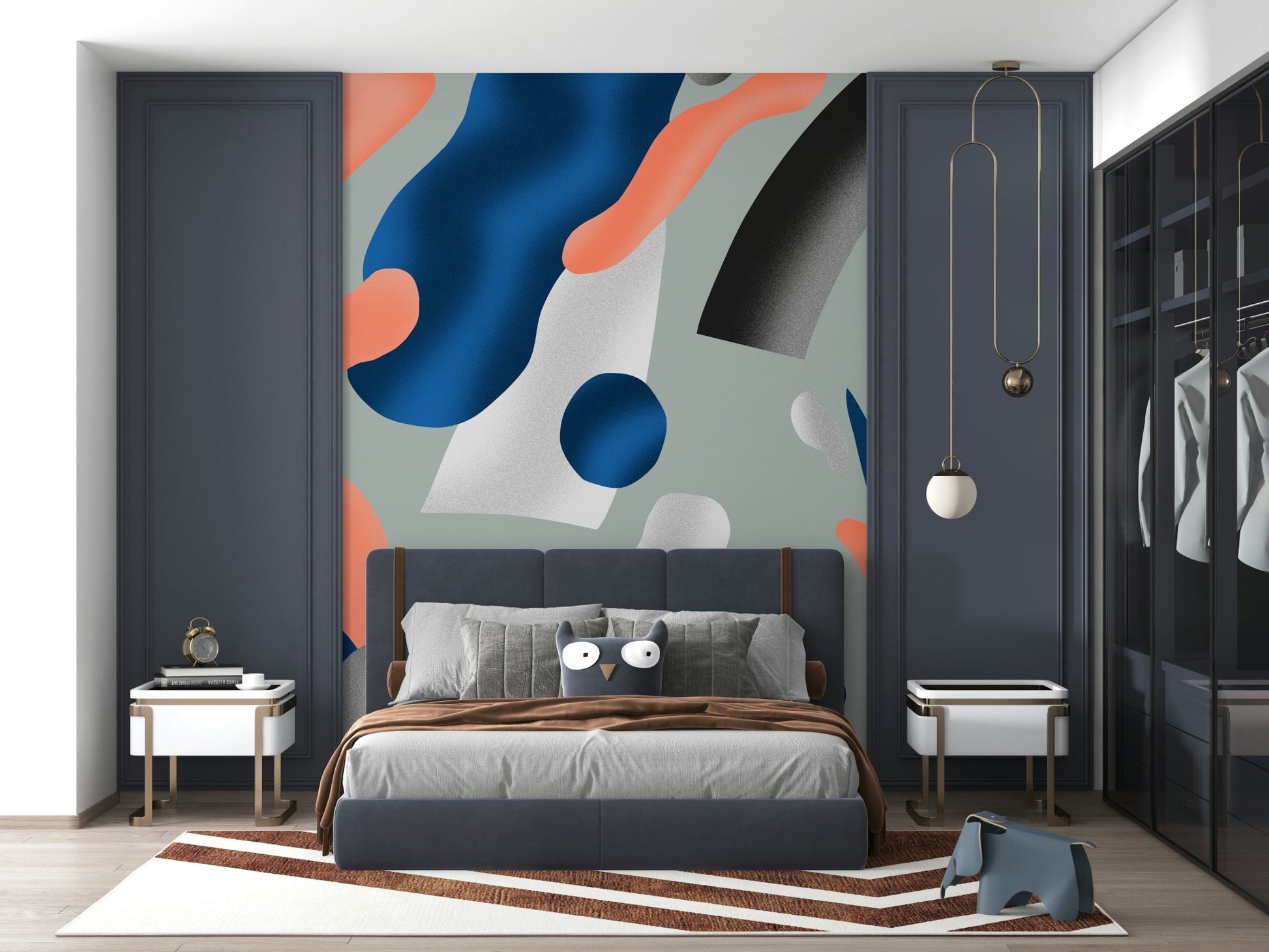 Coral & Indigo Dreams Wall Mural