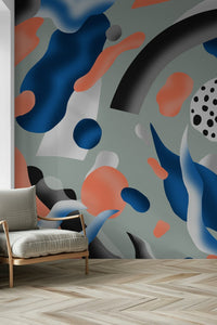 Coral & Indigo Dreams Wall Mural