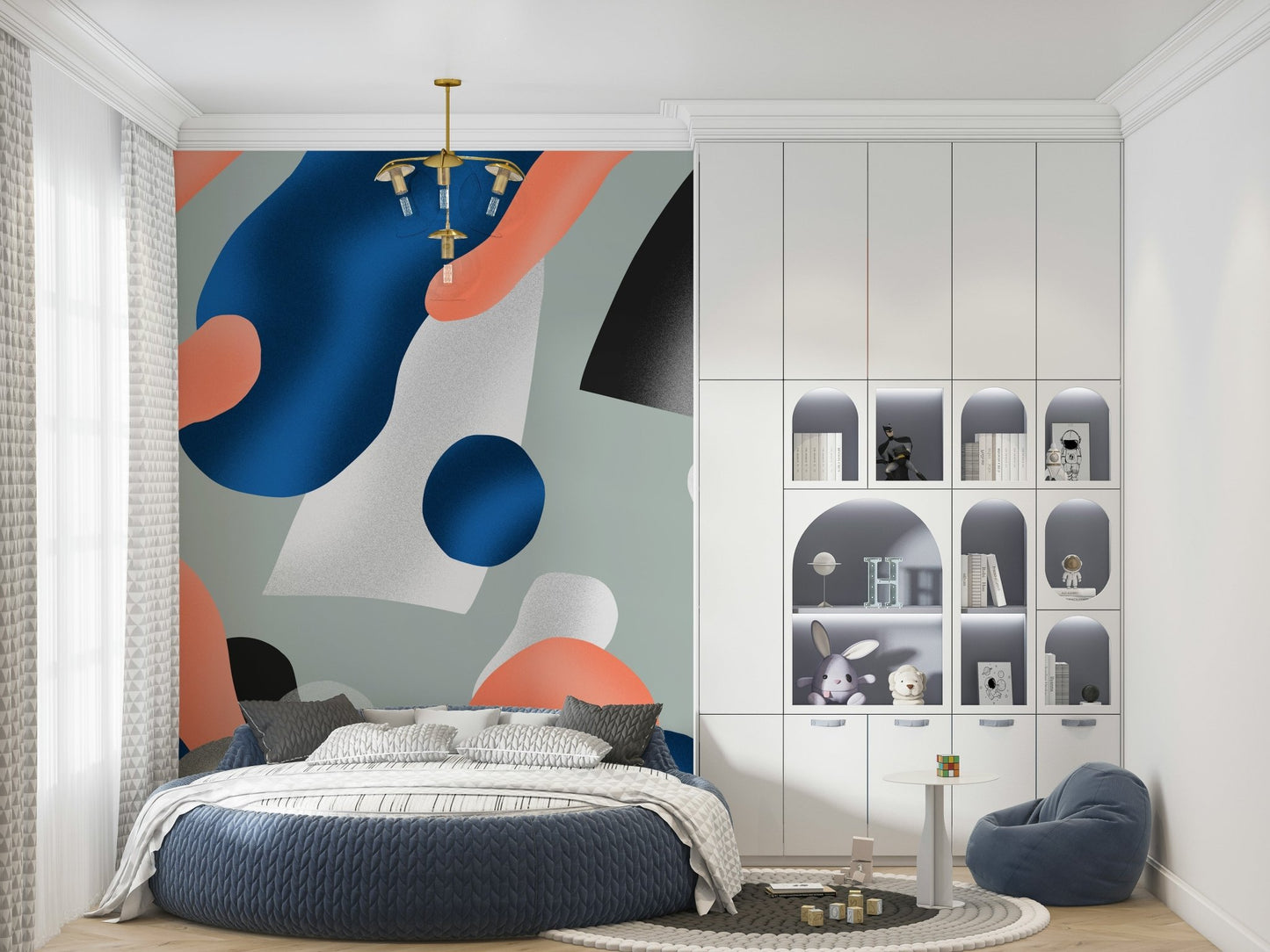 Coral & Indigo Dreams Wall Mural