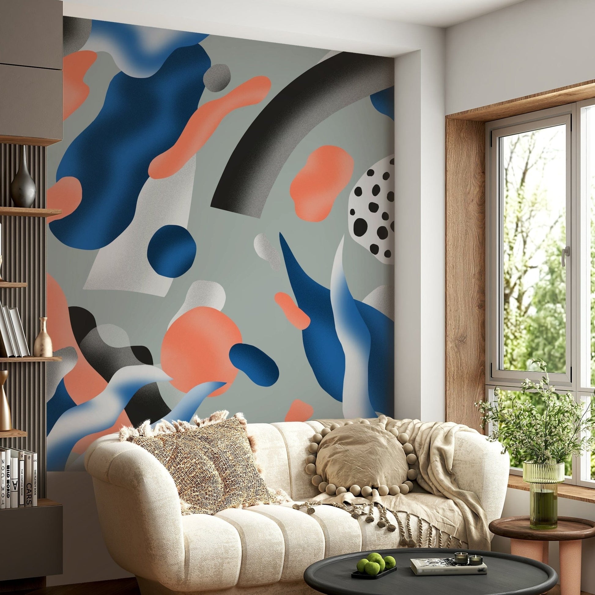 Coral & Indigo Dreams Wall Mural