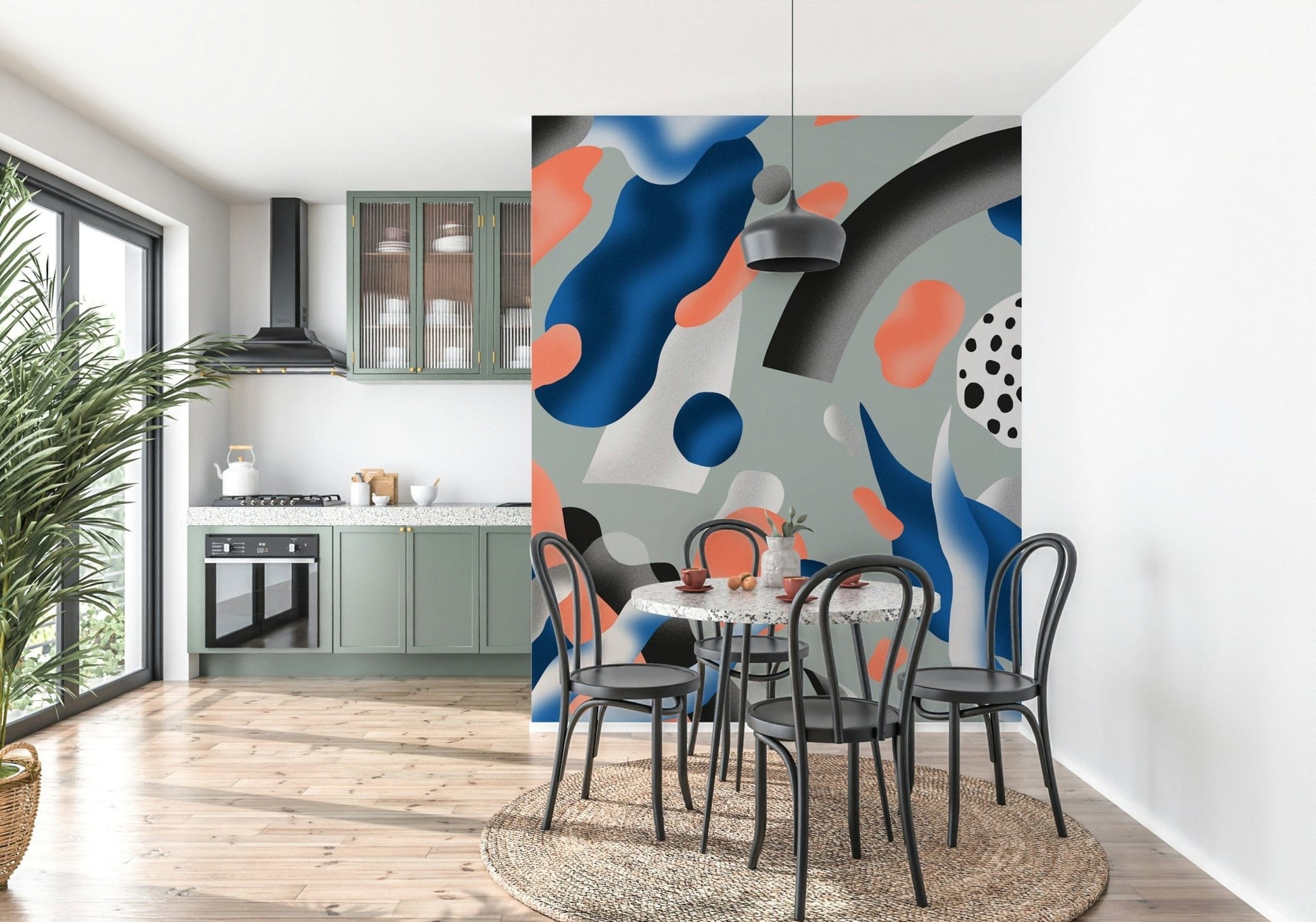 Coral & Indigo Dreams Wall Mural