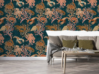 Modern Coral Kingdom wallpaper for marine-themed interiors.

