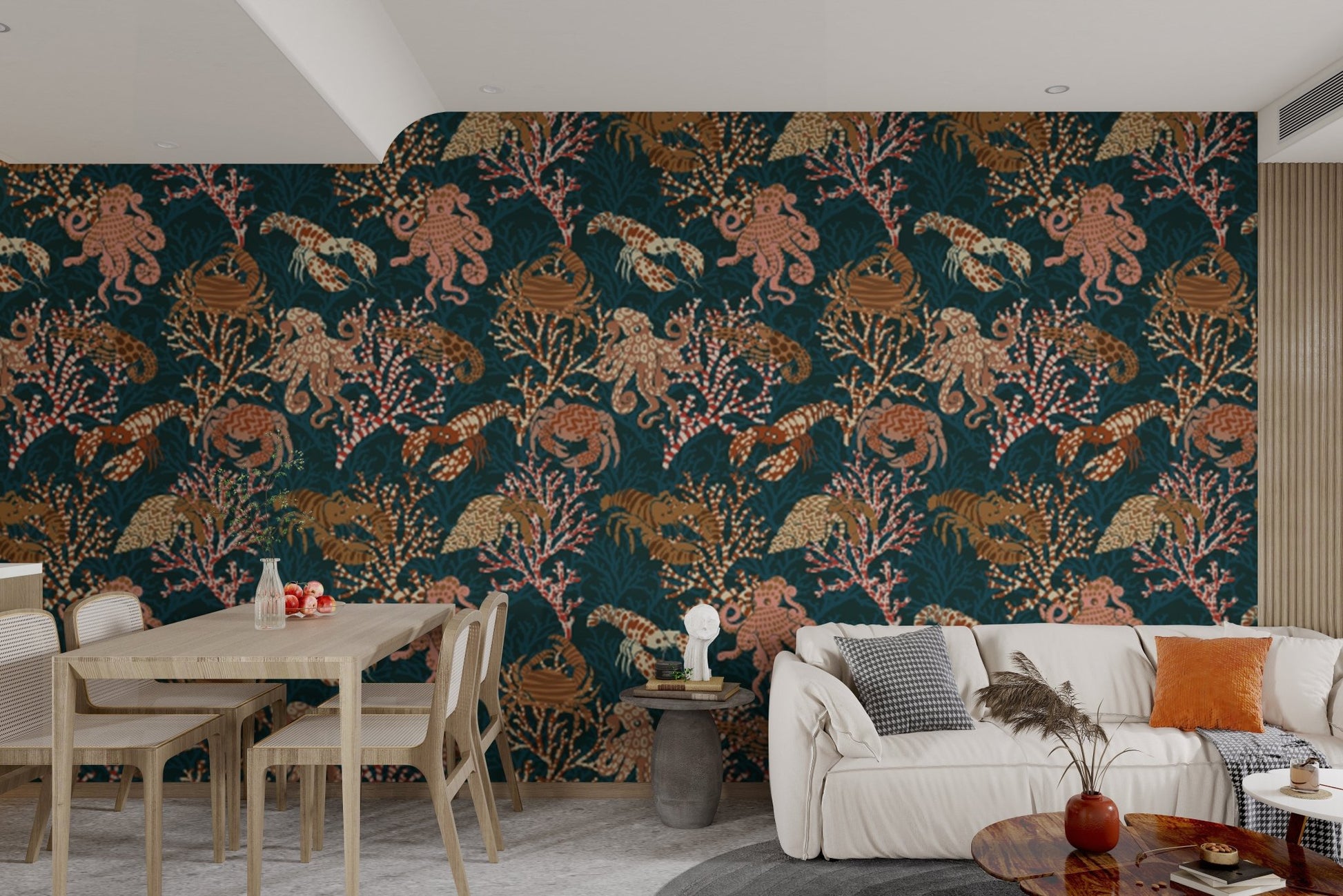 Coral Kingdom wallpaper blending ocean hues and coral artistry.
