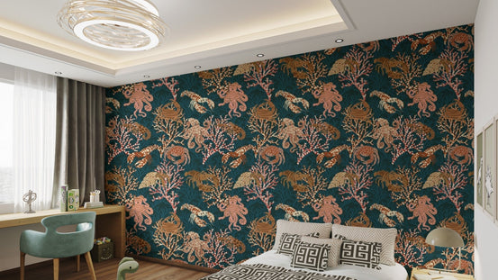 Artistic Coral Kingdom wallpaper with intricate coral patterns., AN131