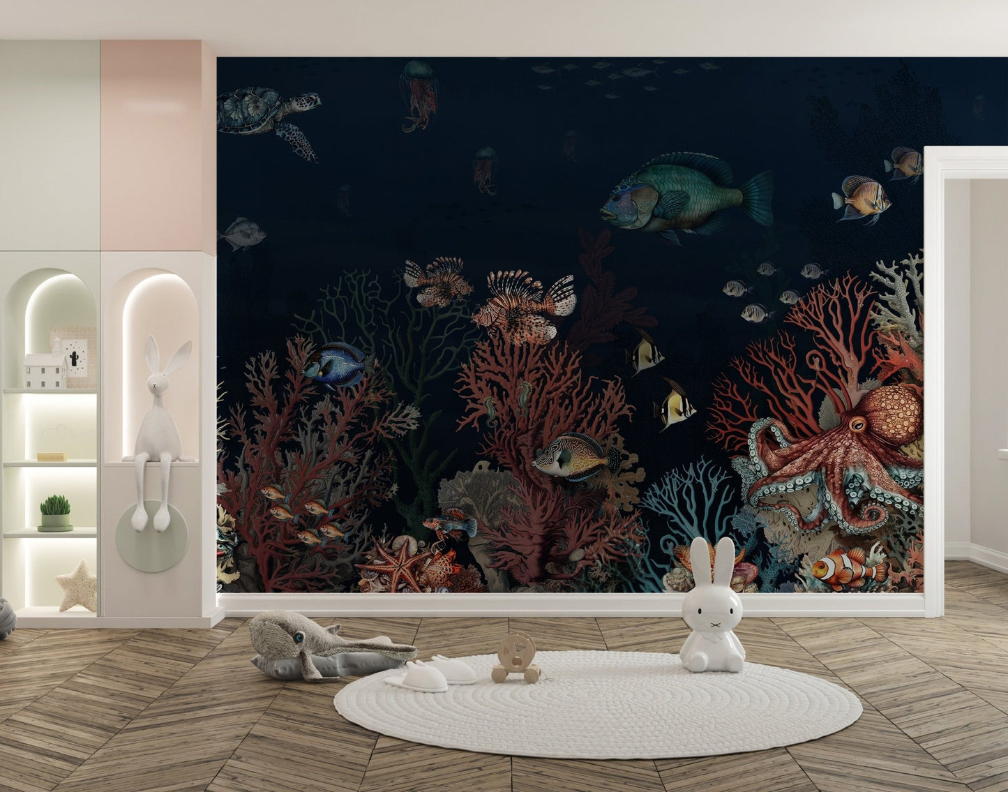 Lush underwater coral wallpaper for bold spaces, C177