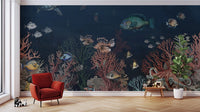 Stunning coral reef wall mural design, C177