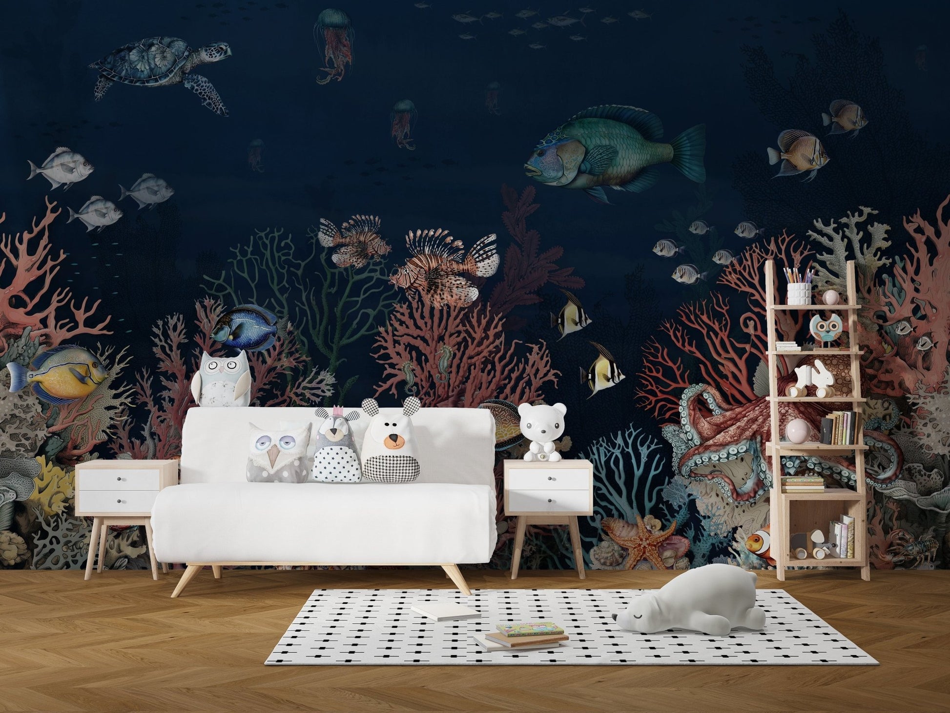 Stunning coral reef wall mural, C177