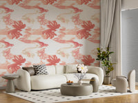 Subtle coral abstract wallpaper with Coral Mist Flow smooth wave effect, GD9262