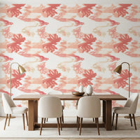 Coral Mist Flow wallpaper showing organic shapes in soft coral tones, GD9262