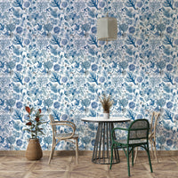 Blue coral and shells mural

