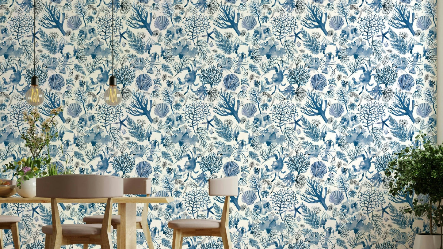 Indigo coral reef wallpaper

