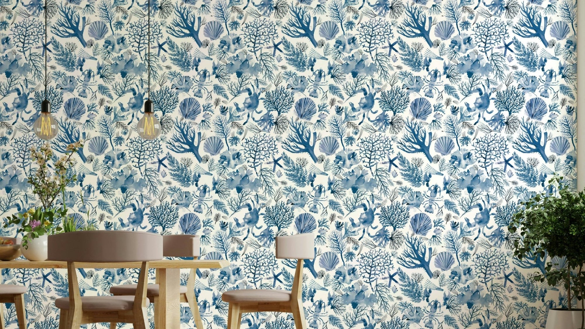 Indigo coral reef wallpaper GD813

