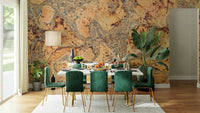 Natural cork texture wall mural in warm earthy tones.

