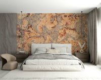 Minimalist cork canvas mural for warm, textured walls.
