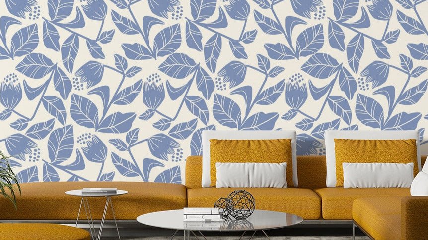 Cornflower mural wallpaper full view

