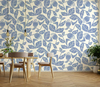 Light floral mural for calm interiors

