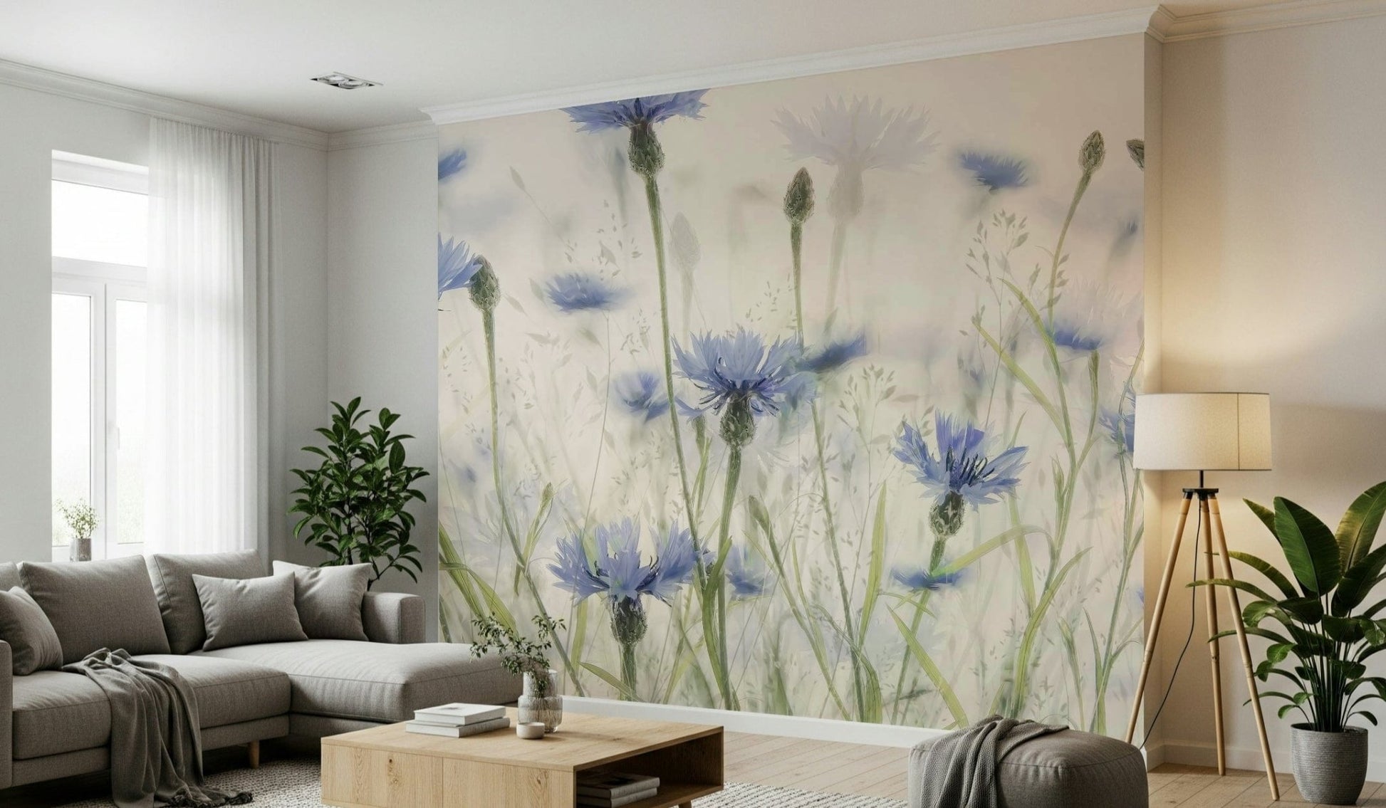 The color palette is bright and cheerful, with focus on blue and green.