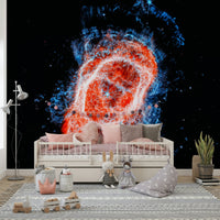 Cosmic Bloom Wall Mural wallpaper mural with a matte finish texture.