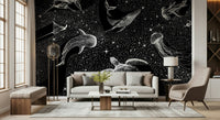A beautiful wide-angle wall mural of a deep space.