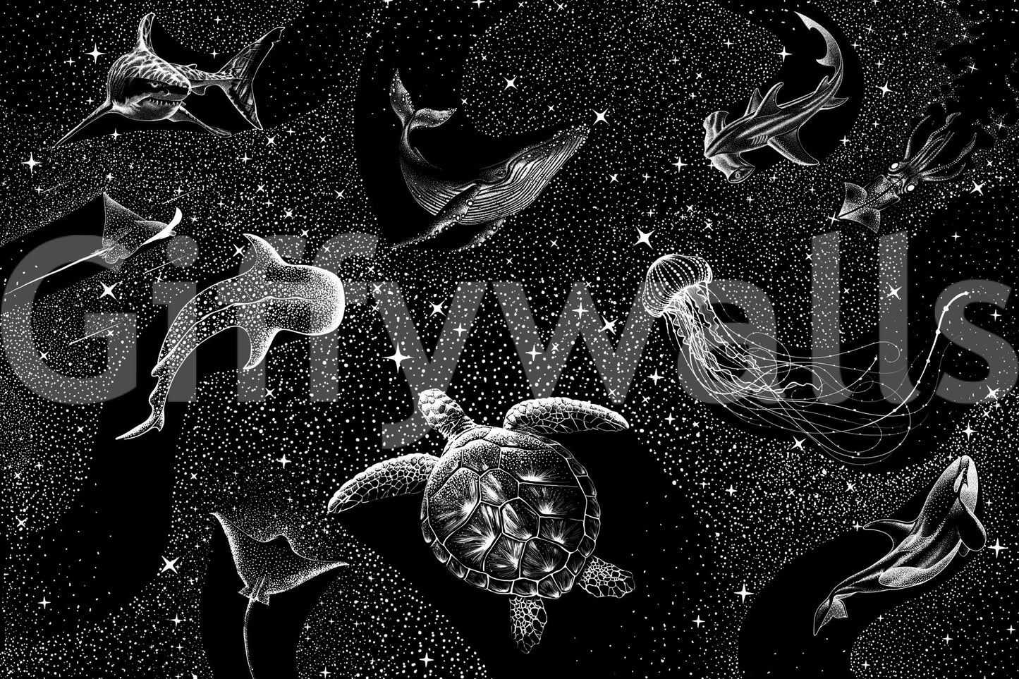 A high-quality minimalist nebula wall mural for walls.