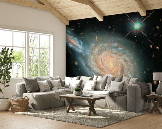 A wall mural of a cosmic landscape. GD3581

