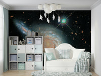 The abstract shapes are a central focus of the image.

