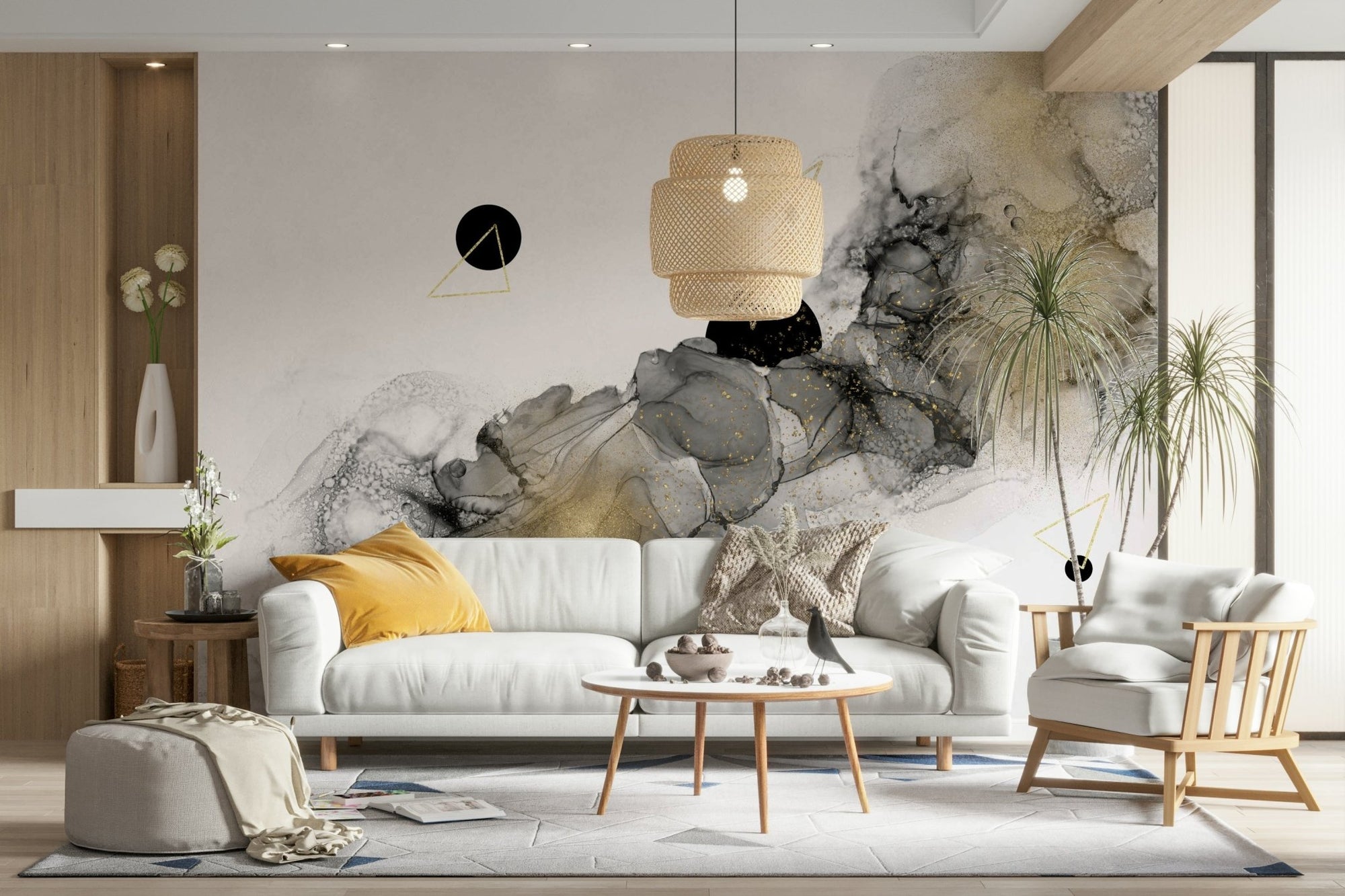 Cosmic Flow Wall Mural with vibrant swirls of color., GD2086