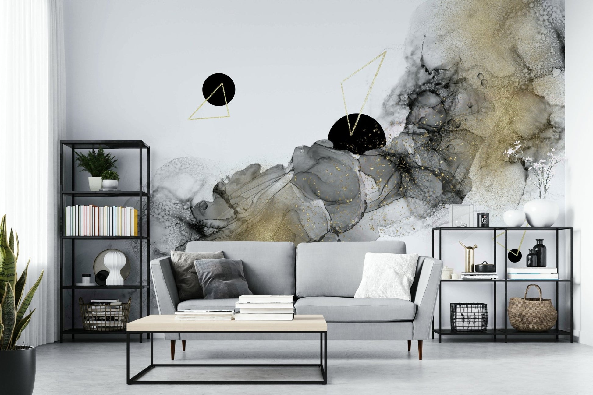 Bold cosmic flow wall mural for contemporary interiors.


