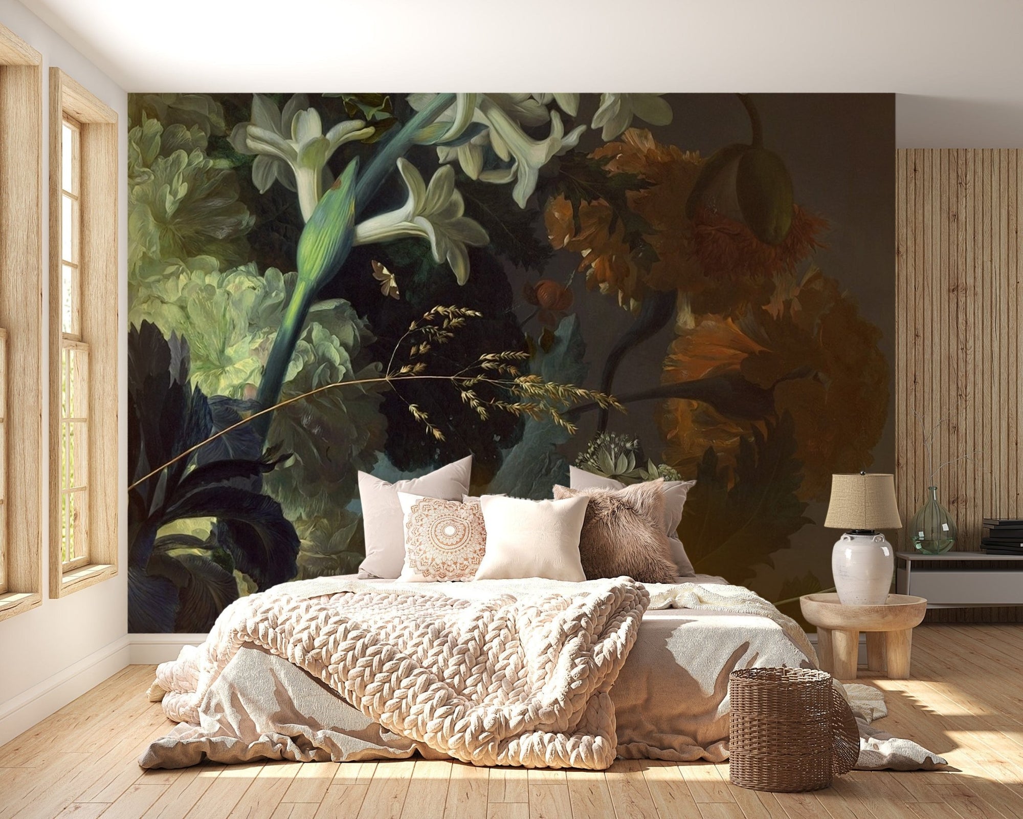 Multicolor night flower wallpaper for interiors MB05
