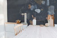 Abstract cosmic rhythm mural for rooms