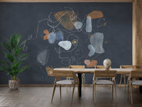 Vibrant cosmic rhythm wallpaper mural design