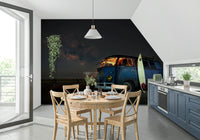 A contemplative gentle design wallpaper mural for a feature wall.