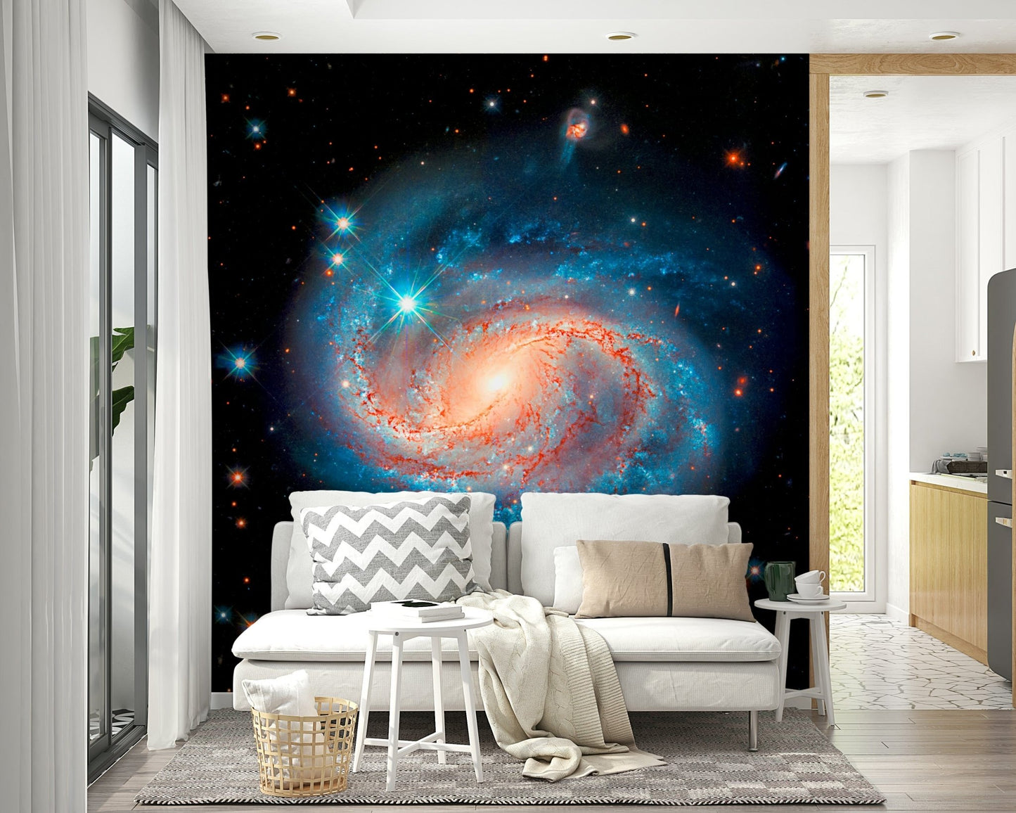 Cosmic Symphony Wall Mural deep indigo sky for a library wallpaper mural