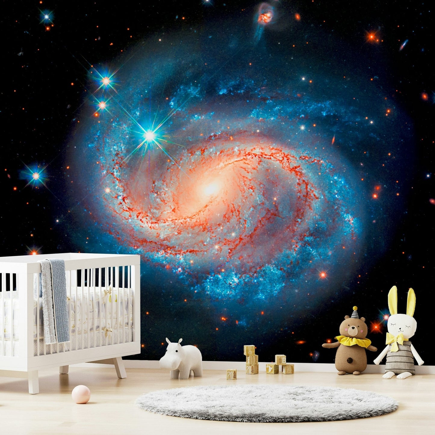 Cosmic Symphony Wall Mural colorful galaxy for a gym wall wallpaper mural